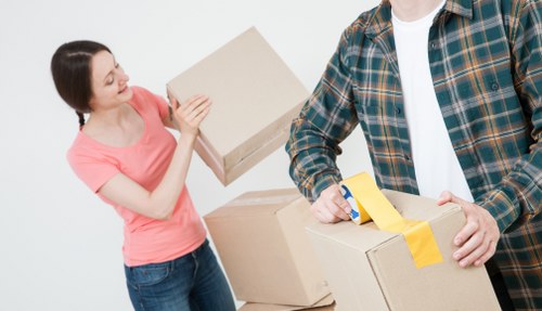 Commercial movers organising office stock and furniture for relocation