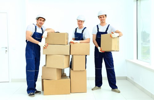 Packed boxes and household items ready for same day removals in Hackney
