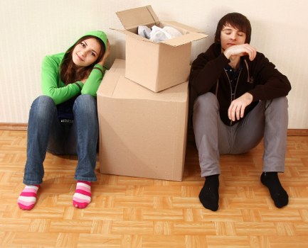 Packed boxes and furniture prepared for a Hackney home relocation