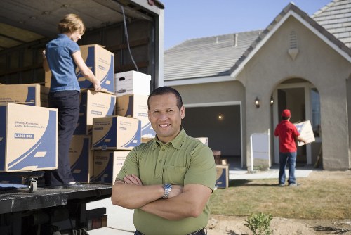 Careful loading of furniture into a removal van