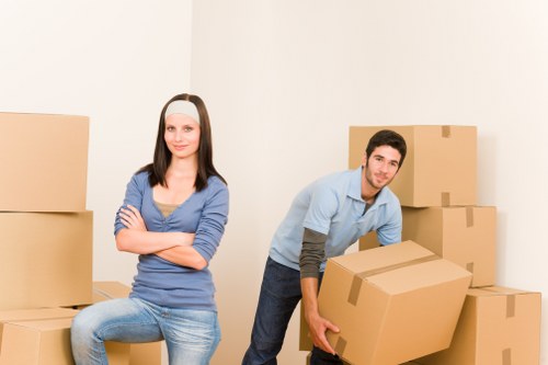 Packed student belongings ready for moving in Hackney